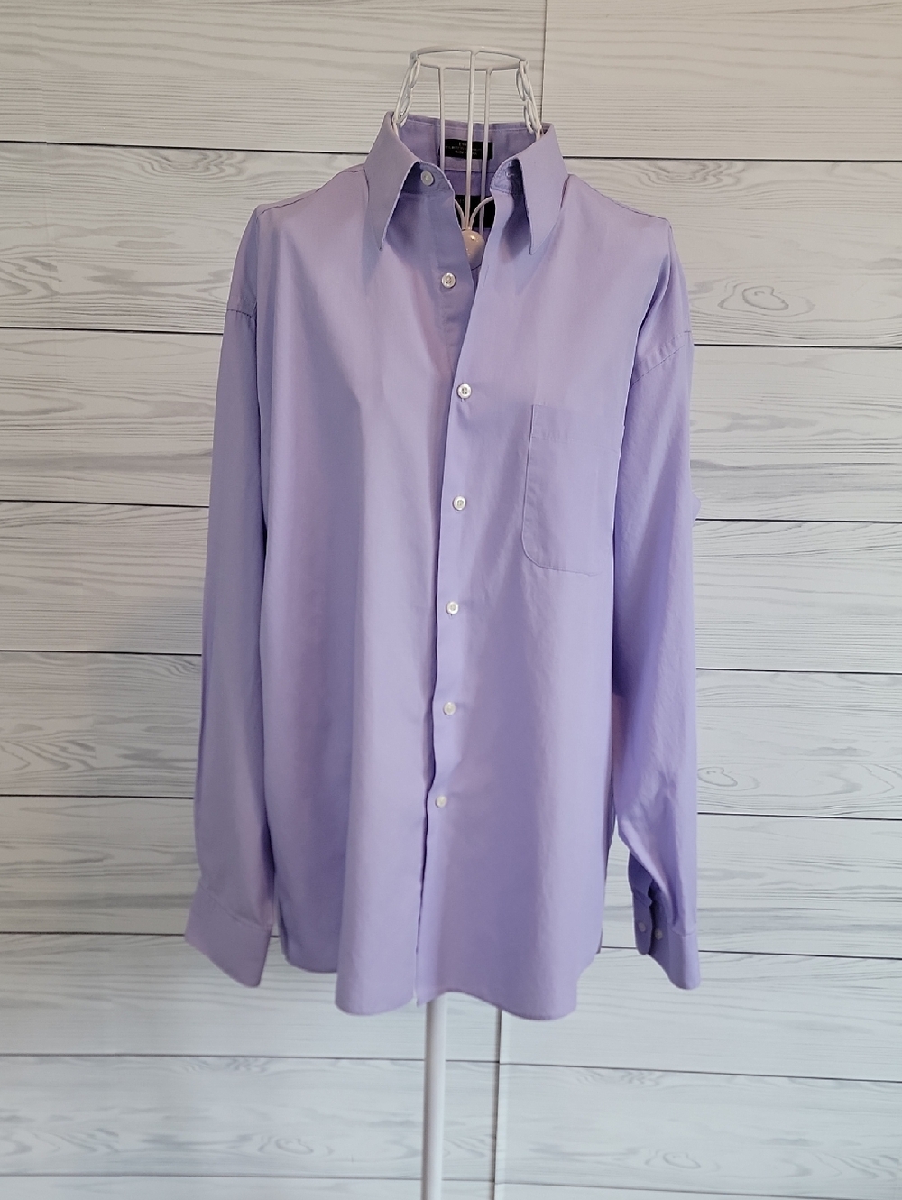 Alexander Julian Lavender Button-Down Shirt - Classic Long Sleeve Mens Size L